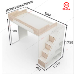 Giường tầng hiện đại tích hợp bàn học và tủ quần áo Ohaha - GTHĐ032