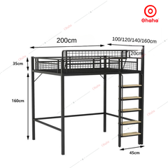 Giường tầng thông minh khung sắt Ohaha - GTS040