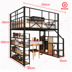 Giường tầng thông minh khung sắt Ohaha - GTS043