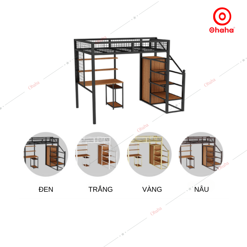 Giường tầng thông minh khung sắt Ohaha - GTS044