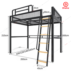 Giường tầng thông minh khung sắt Ohaha - GTS039