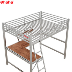 Giường tầng thông minh khung sắt Ohaha có kệ và bàn học - GTS019