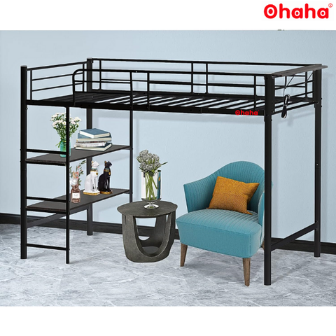 Giường tầng thông minh khung sắt Ohaha có kệ để đồ - GTS015