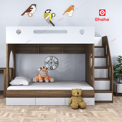 Giường tầng thông minh hiện đại Ohaha kèm cầu thang hộc - GTTM049