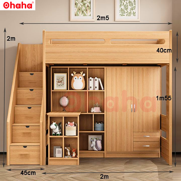 Giường tầng thông minh cao cấp Ohaha - GTCC015