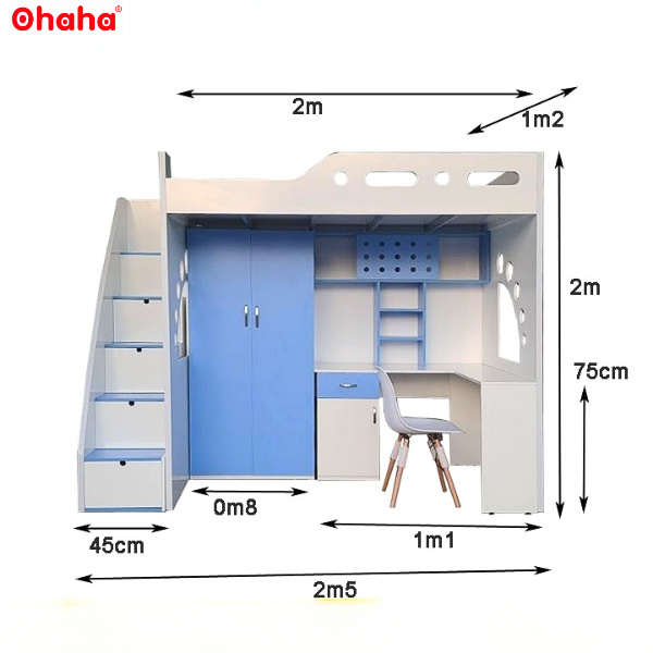 Giường tầng thông minh Ohaha - GTTM010