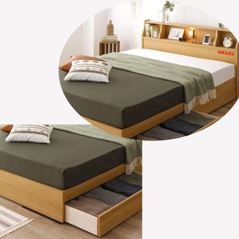 Giường Ngủ Gỗ Công Nghiệp Cao Cấp OHAHA Chuẩn Nhật - YELLOW -  GC041 - 01