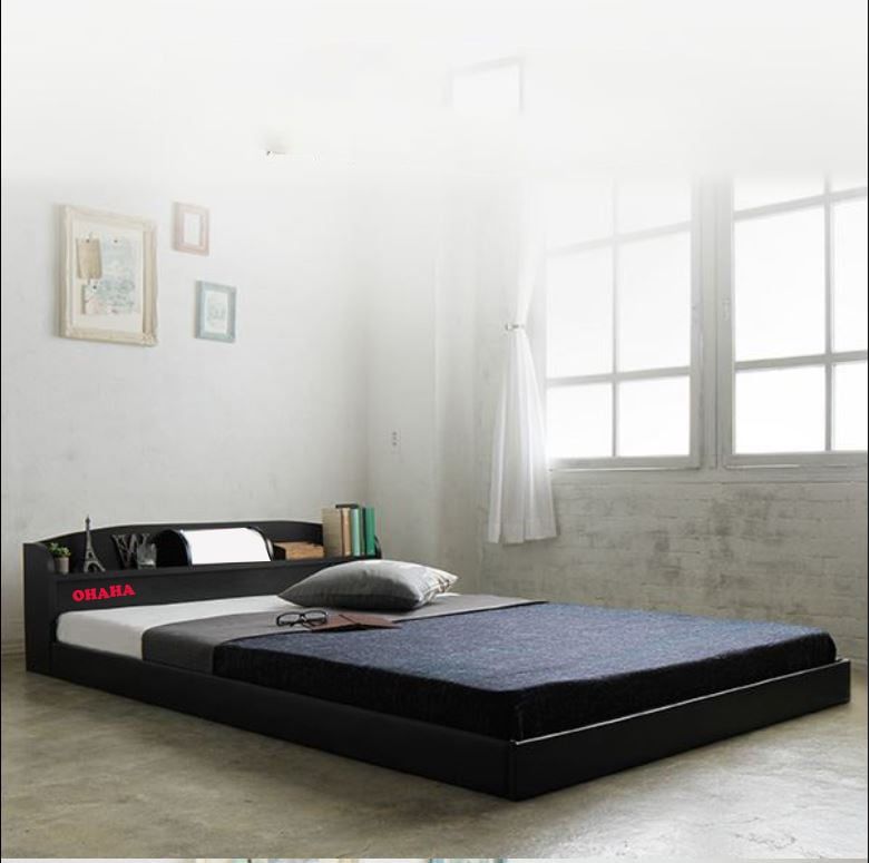Giường Ngủ Cao Cấp HMR Lõi Xanh Chống Ẩm OHAHA Japanese Style - Black Bed
