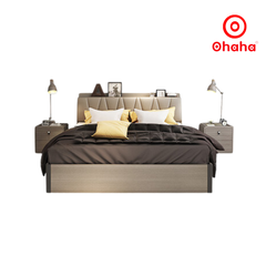 Giường ngủ gỗ cao cấp  bọc nệm OHAHA - GN007