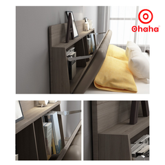 Giường ngủ gỗ cao cấp  bọc nệm OHAHA - GN007