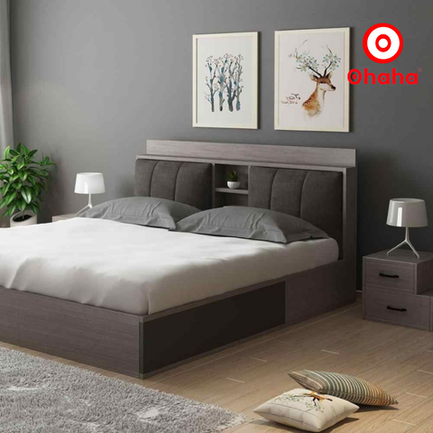 Giường ngủ gỗ công nghiệp bọc nệm OHAHA - GN008