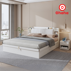 Giường ngủ gỗ công nghiệp bọc nệm OHAHA - GN009