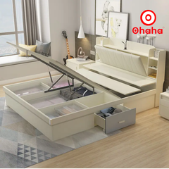 Giường ngủ gỗ công nghiệp bọc nệm OHAHA - GN009