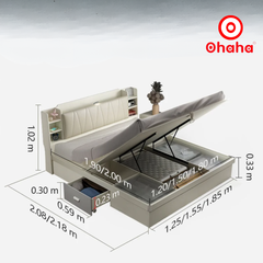 Giường ngủ gỗ công nghiệp bọc nệm OHAHA - GN009