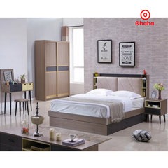 Giường ngủ gỗ cao cấp bọc nệm OHAHA - GN011