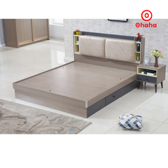 Giường ngủ gỗ cao cấp bọc nệm OHAHA - GN011