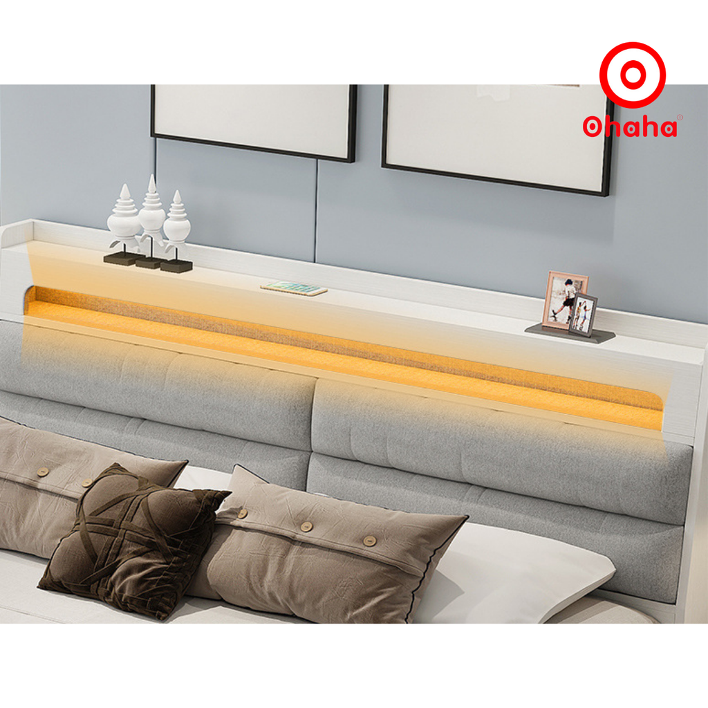 Giường ngủ gỗ công nghiệp  bọc nệm OHAHA - GN013