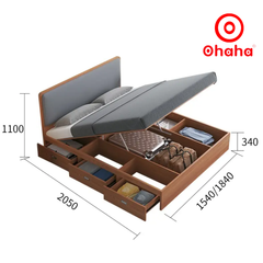 Giường ngủ gỗ công nghiệp bọc nệm OHAHA - GN015