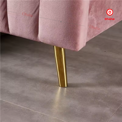 Giường ngủ bọc nệm vải nỉ khung gỗ chân sắt sang trọng, cao cấp phong cách Bắc Âu Ohaha - GN028