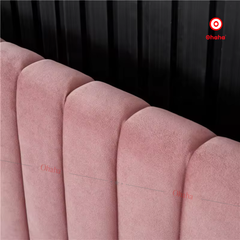 Giường ngủ bọc nệm vải nỉ khung gỗ chân sắt sang trọng, cao cấp phong cách Bắc Âu Ohaha - GN028