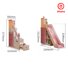 Giường tầng thông minh cao cấp Ohaha 3 tầng có cầu trượt - GTCC032