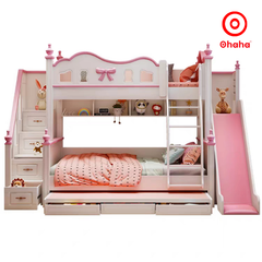 Giường tầng thông minh cao cấp Ohaha 3 tầng có cầu trượt - GTCC032