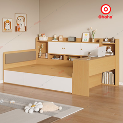 Giường ngủ công nghiệp bọc nệm kèm tủ và bàn học OHAHA - GN049