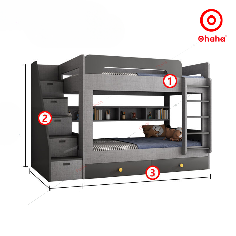 Giường tầng thông minh hiện đại cao cấp Ohaha - GTHĐ020