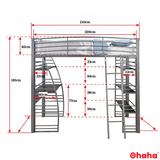 Giường tầng thông minh khung sắt có bàn học Ohaha - GTS007