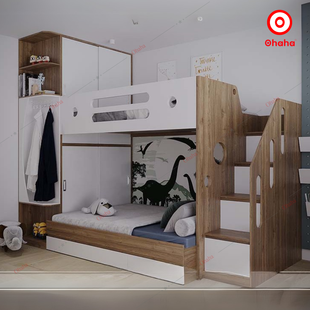 Giường tầng thông minh Ohaha kết hợp tủ quần áo - GTTM043