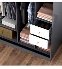 Tủ Quần Áo Gỗ Công Nghiệp Kết Hợp Bàn Ghế Trang Điểm Cao Cấp OHAHA - TACC001
