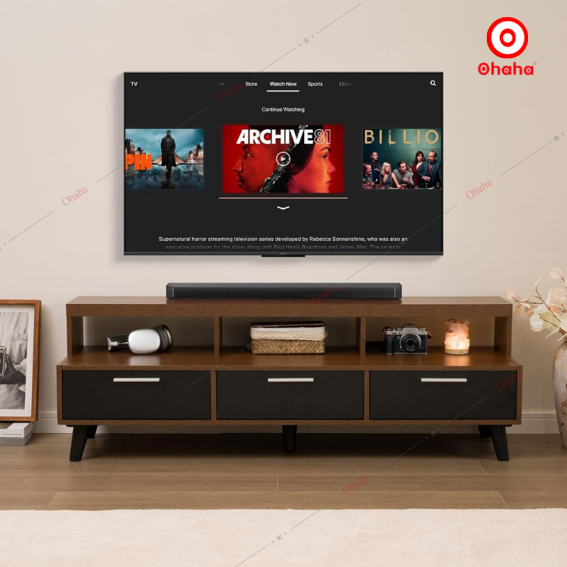 Kệ Tivi Gỗ Công Nghiệp 2 Tầng Phong Cách Cổ Điển- TV009