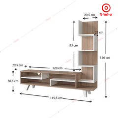 Kệ Tivi Gỗ Công Nghiệp Kết Hợp Kệ Sách OHAHA - TV022