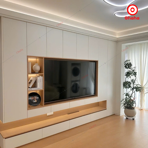 Kệ Tivi Gỗ Công Nghiệp Nhiều Ngăn (Kèm LED) OHAHA - TV001