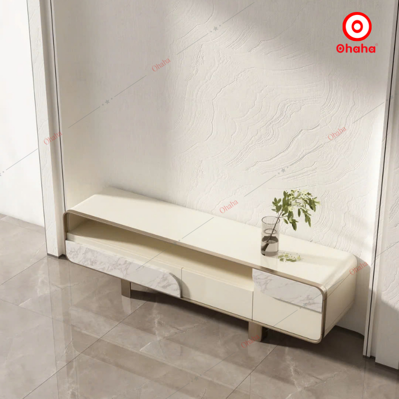 Kệ Tivi Bo Cạnh Mềm Mại Có Hộc Kéo - TV003