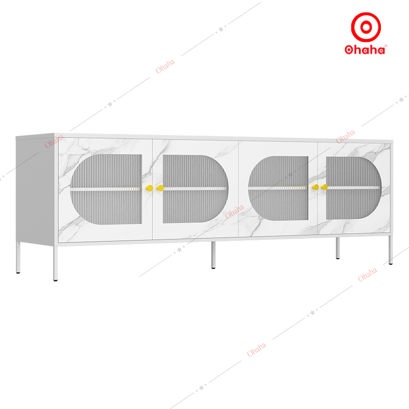 Tủ Tivi Hiện Đại 4 Cửa Có Tủ Lưu Trữ (Màu Trắng) - TV012