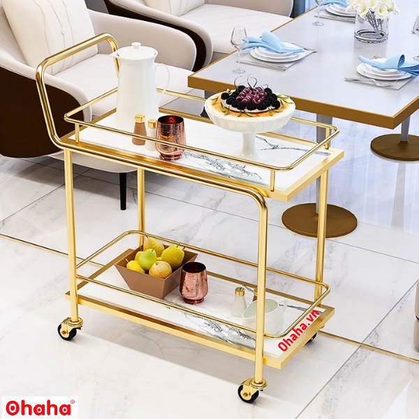 Kệ trang trí phòng bếp sang trọng có bánh xe cao cấp Ohaha - KTT023