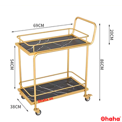 Kệ trang trí phòng bếp sang trọng có bánh xe cao cấp Ohaha - KTT023