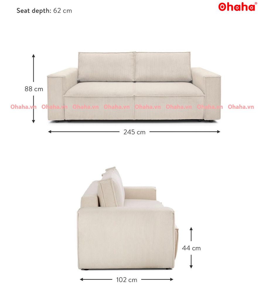 Ghế SOFA Đa Năng Tiện Dụng OHAHA Màu Be- SF003