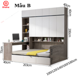 Combo giường ngủ đa năng kết hợp tủ kệ Ohaha - GĐN002