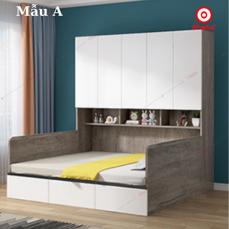 Combo giường ngủ đa năng kết hợp tủ kệ Ohaha - GĐN002