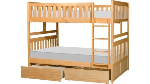 Giường 2 tầng 1m4 có hộc tủ (tự nhiên) GT011 OHAHA