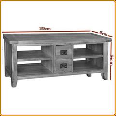 Kệ tivi Rustic - TV Hở Hậu 1m5 : Kệ Ti Vi Gỗ Sồi - Hở Chân