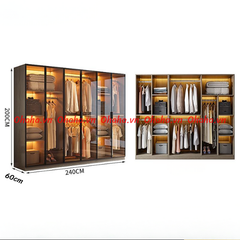 Tủ quần áo cánh kính Ohaha có kèm đèn led - TCK001