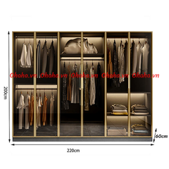 Tủ quần áo cánh kính Ohaha có kèm đèn led - TCK003