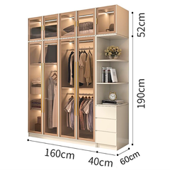 Tủ quần áo cánh kính Ohaha có kèm đèn led - TCK005