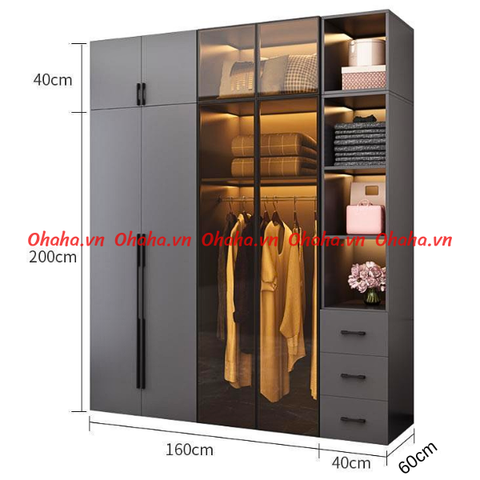 Tủ quần áo cánh kính Ohaha - TCK006