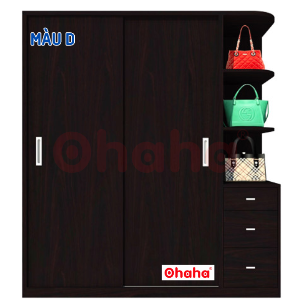 Tủ quần áo gỗ công nghiệp 2 cánh cửa lùa Ohaha -  CL003