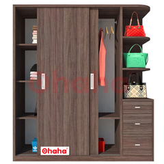 Tủ quần áo gỗ công nghiệp 2 cánh cửa lùa Ohaha -  CL003