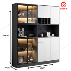 Tủ bếp cánh kính nhiều ngăn - TB067